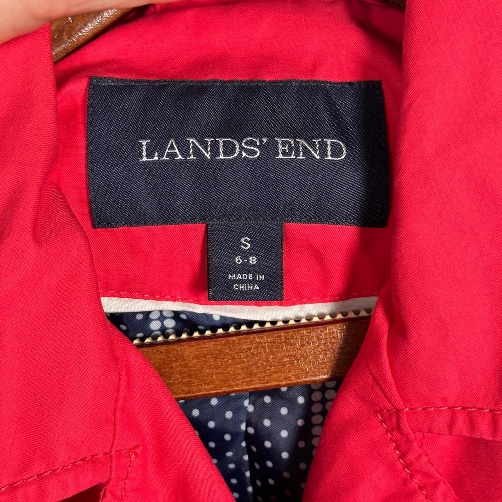 Lands' End Pink Lightweight Trench Coat Womens S - Picture 8 of 14